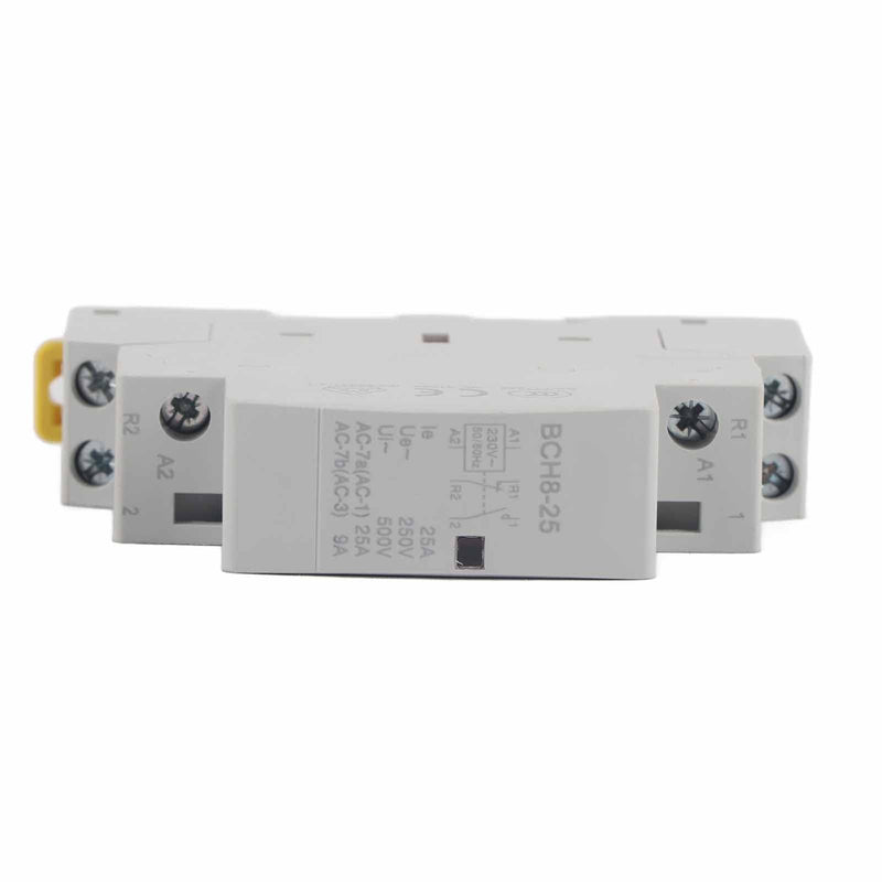 AC Contactor 25A - Household Contactor 220V/230V, DIN Rail Mounting, 2P 1NO 1NC, Suitable for 50Hz/60Hz Networks 25A 220V230V 1NO1NC