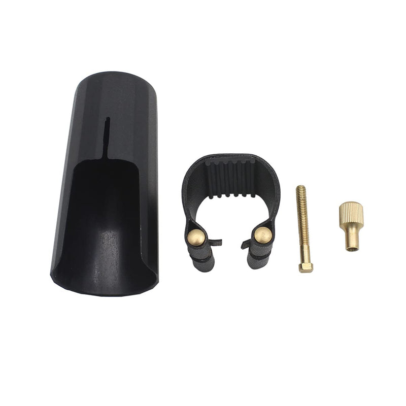 OriGlam Woodwinds Tenor Saxophone Mouthpiece Cap, Leather Ligature Fastener with Plastic Mouthpiece Cap for Sax Saxophone (Tenor)