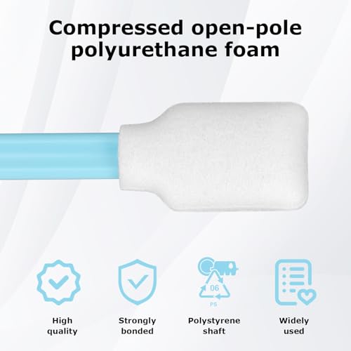 Foam Cleaning Swab Sticks, Dust-Free Cleaning Sponge Tip Swabs Printer Heads, Scanners, Camera Lenses, Chip Hard Disk Industries, Optical Lenses and Optical Equipment (200) 200
