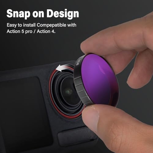 Walking Way Camera Lens Filters ND PL Set Compatible with DJI Osmo Action 4/5 Pro Accessories Kit, 4 Pack CPL ND8 ND16 ND32 Camera Lens Polarizing Neutral Density Filters Multicoated HD Optical Glass CPL/ND8/ND16/ND32