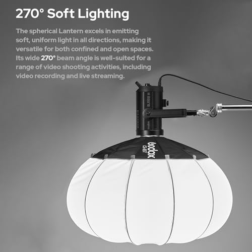 Godox CS-50T 50cm/19.6in Quick Release Lantern Softbox Professional Foldable Soft Box with Standard Bowen Mount for Photography Studio Photography (50cm/19.6in Softbox) 50cm/19.6in Softbox