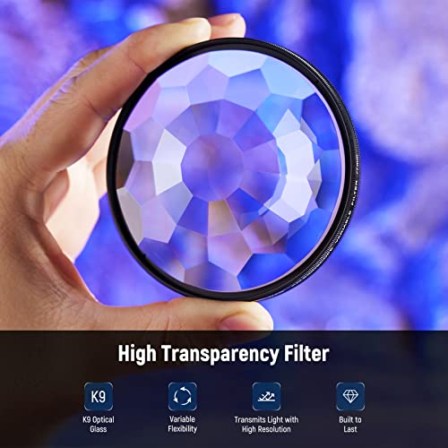 NEEWER 77mm Kaleidoscope Prism Lens Filter, Photography Prism Crystal Glass Effect Filter with Multi Refraction and Variable Number of Photographic Subjects