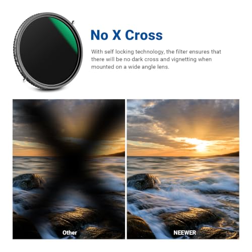 NEEWER 2 in 1 49mm Variable ND Filter ND2–ND32&CPL Filter(Circular Polarizer Filter) No X Cross/30 Layer Nano Coated/HD Optical Glass/Ultra Slim Aluminum Alloy Frame/Water Repellent/Scratch Resistant