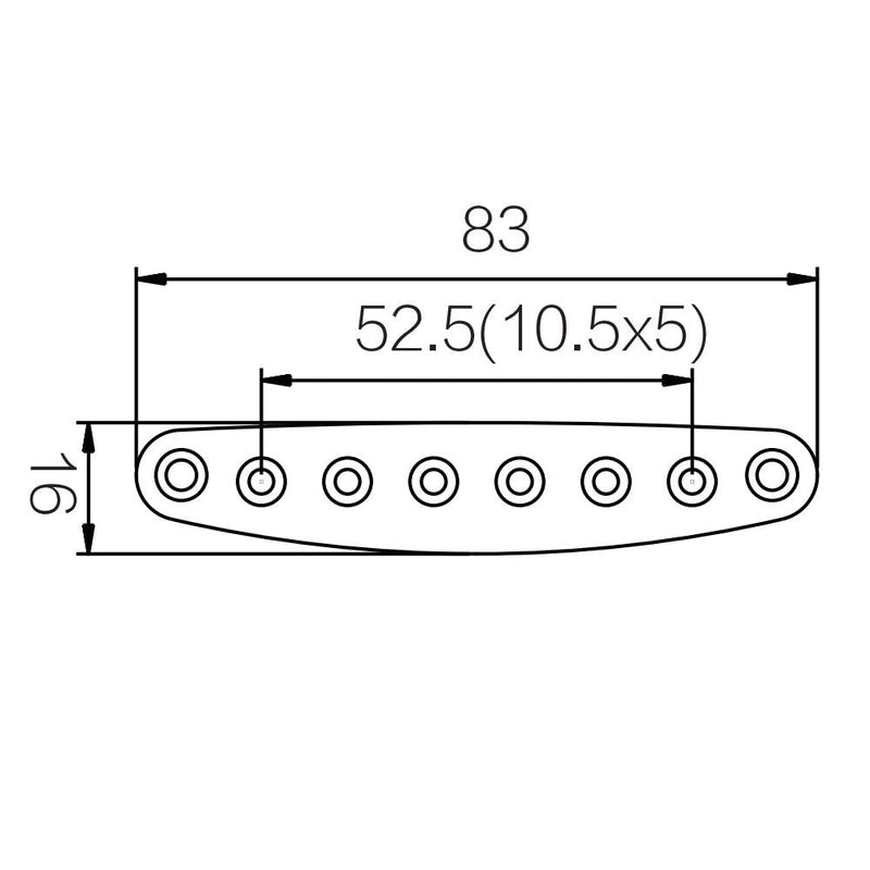 KAISH Guitar Bridge String Thru Body Ferrule Plate Guitar String Ferrules String Bushing Plate for Electric Guitar Black