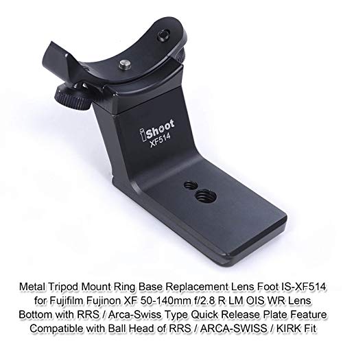 CNC Precisely Machined Metal Lens Collar Replacement Base Foot Stand Adapter for Fuji XF 50-140mm F2.8 R LM OIS WR Telephoto Lens Tripod Mount Ring-Bottom is Camera Quick Release Plate Feature