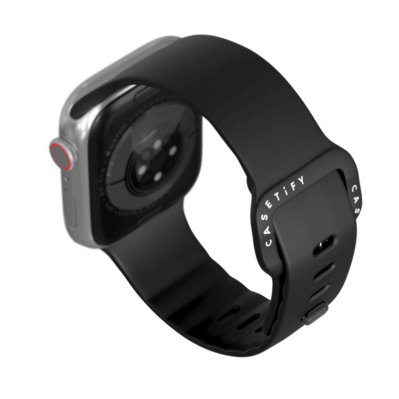 CASETiFY Impact Watch Band [Premium Soft Flexible Material] Compatible with Apple Watch Series 1-9, SE, Ultra - 38mm/40mm/41mm/42mm/44mm/45mm/49mm - Black Clear Polka Daub Hearts 42mm/44mm/45mm/46mm/49mm