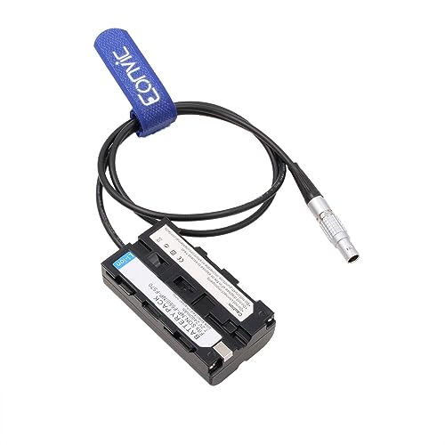 NP F970 F550 F570 Dummy Battery to 2 Pin Male Power Cable for Z CAM E2 Flagship Atomos Ninja V Blackmagic Video Assist 12G Monitor Camera (Straight) Straight