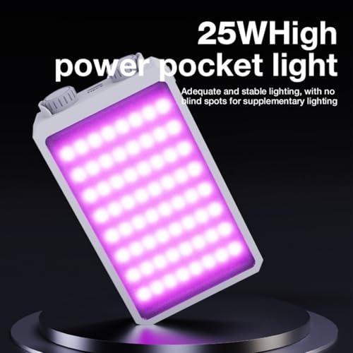 U40 LED Video Light, 40W Portable LED Camera Light, CRI 98+ 2500K~9000K 8000 Lumens Pocket-Sized Selfie Fill Light, Temperature Control Built-in Rechargeable Battery PD Charging 40.0 Watts