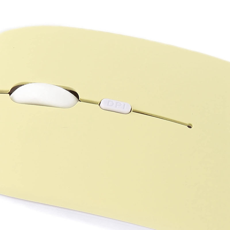 Zyyini Wireless Mouse, 1600 DPI 3 Speed Adjustable Optical Bluetooth Bluetooth Computer Mouse Ergonomic Ultra-Thin Mute Office Mice,for Laptop Computer Tablet(Yellow) yellow