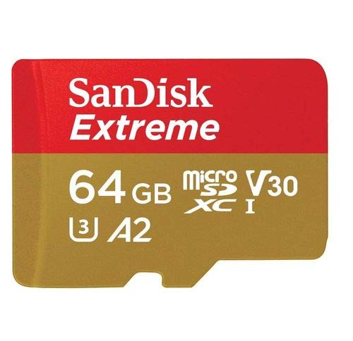 SanDisk Extreme V30 A2 64GB MicroSD Memory Card for DJI Mavic Mini 2 Drone Class 10 4K SDXC Bundle with (1) Everything But Stromboli Micro Card Reader
