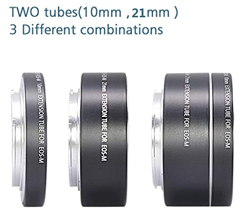 AF Auto Focus Macro Extension Tube Adapter Set for Canon EF-M EOS Mirrorless Camera Eos EOS-M M2 M3 M5 M6 M10 M50 M100(10mm,21mm) EOS-M mount 10+21mm