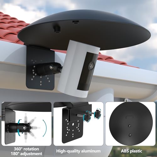 HOLACA Universal Gutter Mount and Sun Rain Shade Cover for All Outdoor Security Camera with 1/4 Screw, Shield Compatible with Ring, Blink, Google Nest, Eufy, Arlo, WYZE, Tapo (Security Camara) Security Camara