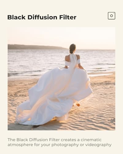 K&F CONCEPT 43mm Black Diffusion 1/8 Filter Mist Cinematic Effect Filter