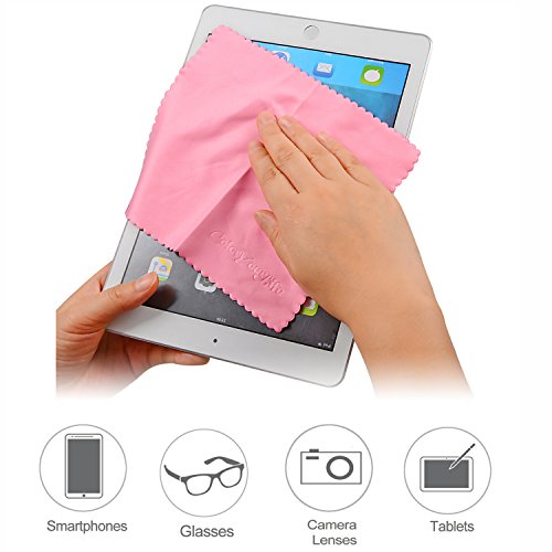 20-Pack Microfiber Cleaning Cloths for Smart Phone, Laptop, Tablets, Lenses, LCD Monitor, TV, Camera, Eyeglasses, Optics Etc (Purple + Pink)