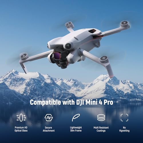 NEEWER ND & CPL Filter Set Compatible with DJI Mini 4 Pro, 8 Pack UV CPL ND8 ND16 ND32 ND64 ND128 ND256 CPL Polarizer Neutral Density Drone Lens Filters, Multi Coated HD Optical Glass/Aluminum Frame Mini 4Pro 8 Pack ND&CPL&UV Filter