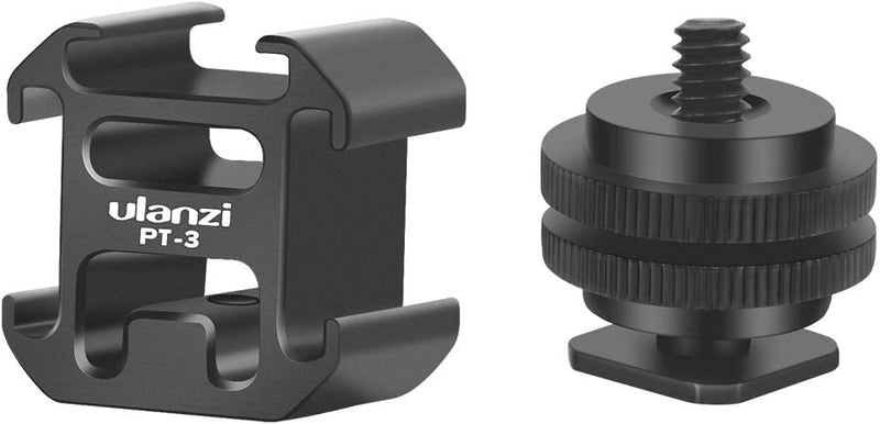 [AUSTRALIA] - Ulanzi PT-3 Aluminium Camera Hot Shoe Mount Adapter Video Accessory Triple Cold Shoe Bracket Lights, LED Monitors, Microphones, Audio Recorder & Studio Flash Video Camera 