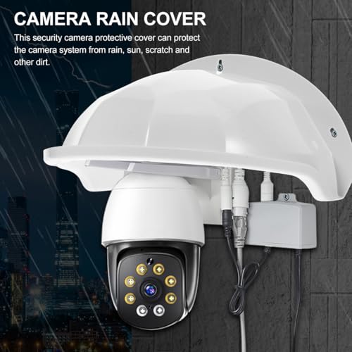 HOMSFOU White Outdoor Camera Protector Cover 11.41X8.07X5.90 Inches White 1pcs