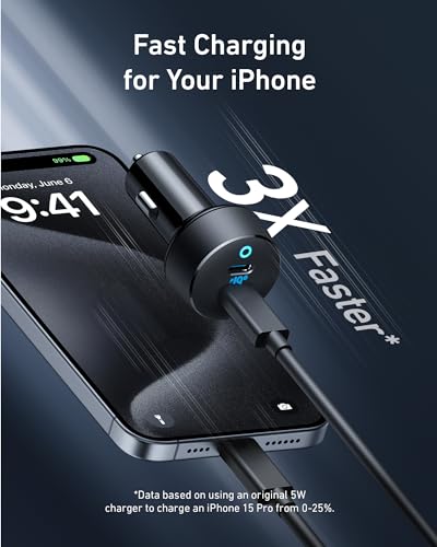 Anker USB C Car Charger with USB C Cable (3.3FT, 2Pack)