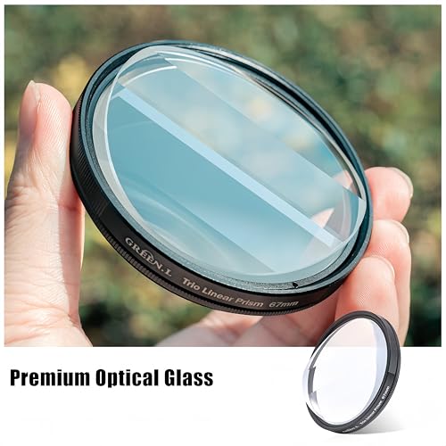 GREEN.L 58mm Motion Blur & Ghost Effect Filter — 360° Rotatable Bilateral Prism for Creative Photos & Videos, Premium Optical Glass with Case & Cloth