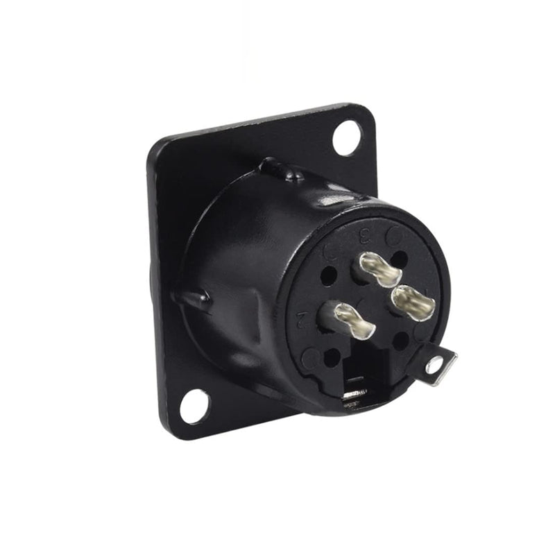 XLR Female Jack 3 Pin Panel Mount Jacks, XLR Female Socket Audio Speaker Microphone Connector 8Pcs,Black Metal Housing.