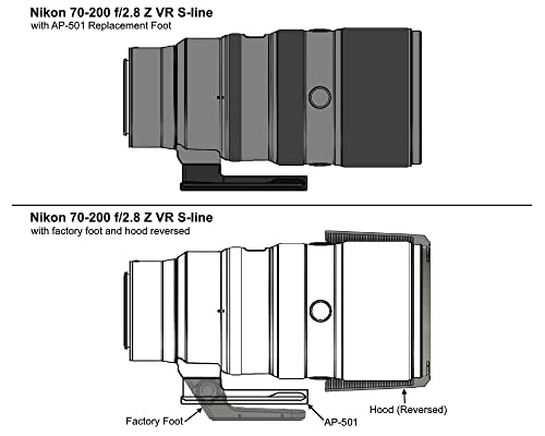 Wimberley AP-501 Replacement Lens Foot for Nikon Z S-line 70-200 f2.8, 100-400 f4.5-5.6, 400 f4.5 - Arca-Swiss Style - Made in USA