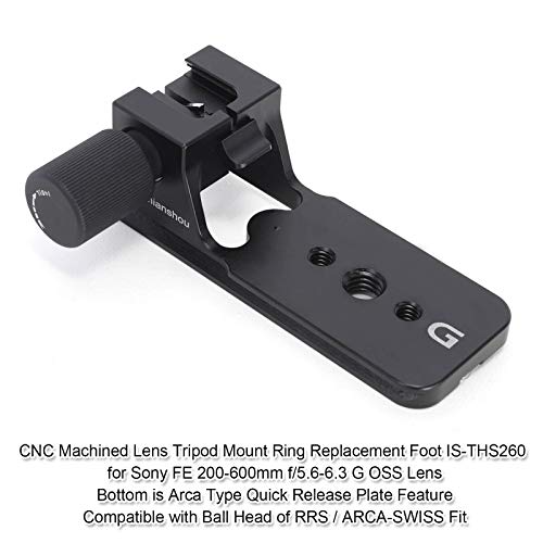 Lens Collar Stand Replacement Foot Tripod Mount Ring Base Compatible with Sony FE 200-600mm f/5.6-6.3 G OSS Lens SEL200600G, Lens Support Holder with Arca-Swiss Fit Quick Release Plate Dovetail Groove