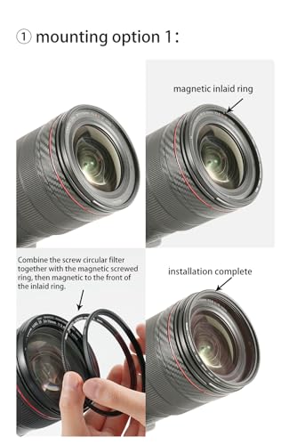 Kase IDIY Inlaid Adapter Kit Converts Conventional Screw-in Filter to Magnetic (72mm) 72mm