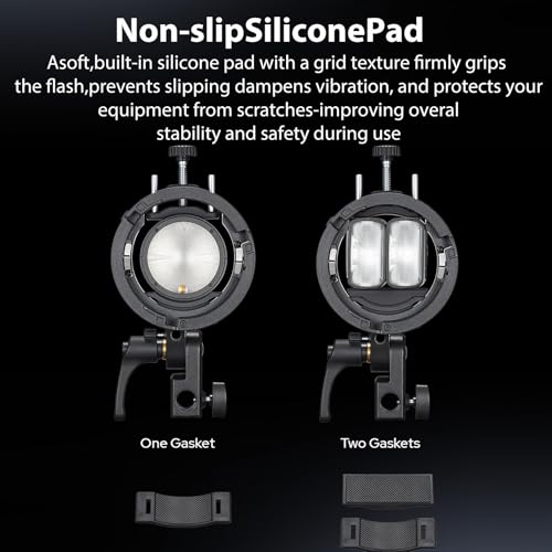 Godox S3 Speedlite Bracket, S-Type Bowens Mount Flash Holder, Compact and Lightweight Compatible with Godox V1, V860III, AD200Pro, AD300Pro, AD400Pro, TT350 for Photography and Video Lighting