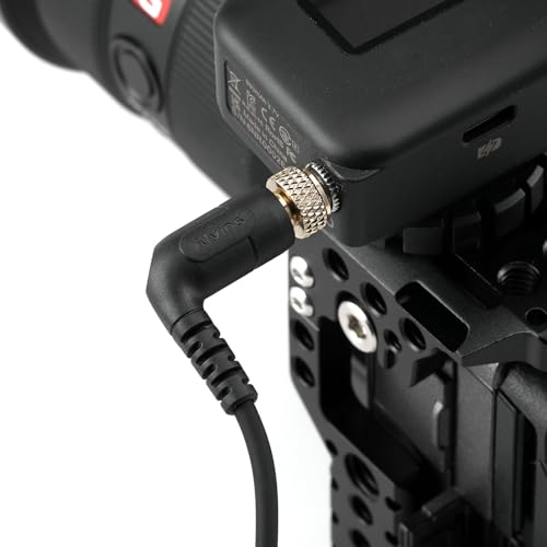 Alvin’s Cables Timecode Cable for Sony FX3| FX30| A7S3| A1 Camera, Locking 3.5mm TRS to Micro USB Timecode Cable for Deity TC-1 Timecode Generator 35cm| 13.8in Locking 3.5mm TRS to Left Angle Multi USB
