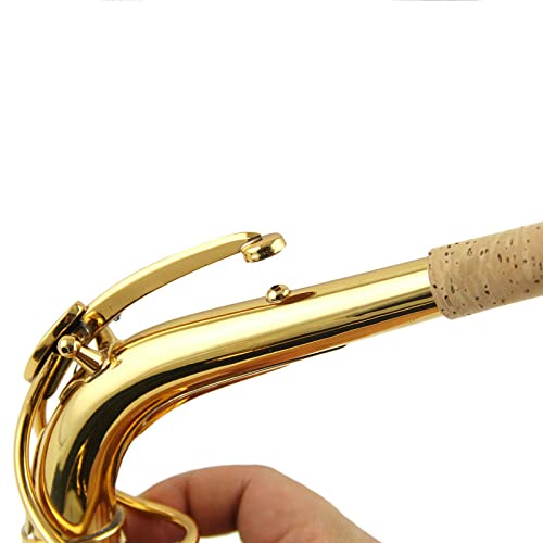 Brass Saxophone Bend Neck Instrument Assembly for Alto Saxophones 24.5mm Port Diameter Gold