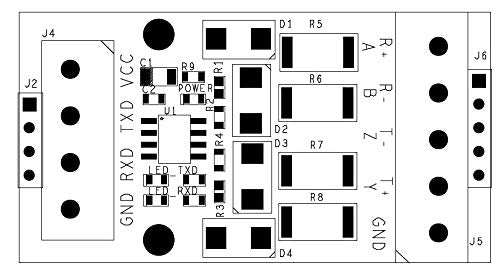 NOYITO RS422 to TTL UART MCU Serial Port Signal Mutual Conversion Module with Over-Voltage Over-Current Protection (5V) 5V