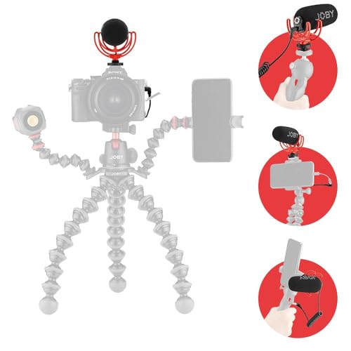 JOBY Wavo On-Camera Vlogging Compact Microphone Super Cardioid Pattern with Rycote Duo-Lyre for Smartphone, CSC, Mirrorless, Vlogging, Youtuber, Podcast, IRL, Content Creators