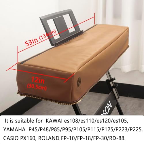 Keyboard Piano Cover Digital Piano Dust Covers Luxury Soft and Premium Surface Thickening Electronic Organ Covering Keyboard Update Encasement (Brown) Brown