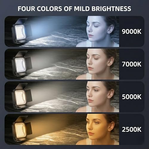 138 LED Camping Lantern, Video Light, 2500K-9000K, Rechargeable 5400mAh, 180° Adjustable, Hangable, Magnet, Tripod Mountable, CRI 95+, Pocket Lanterns for Power Outages, Camping Essentials Black