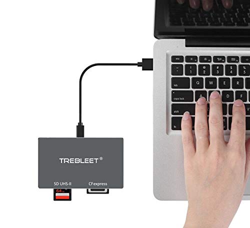 Dual-Slot CFexpress Type B and SD 4.0 UHS-II Card Reader USB 3.2 Gen 2 10Gbps, Compatible for Thunderbolt 3 USB3.1 and USB 3.0 ,Support Windows/Mac OS UHS-II&Cfexpress Type-B