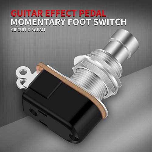 DaierTek 13PCS SPST Momentary Soft Touch Foot Switch with 8PCS Footswitch Topper Metal Foot Switch Topper with 2 Set Screws Rubber Insert