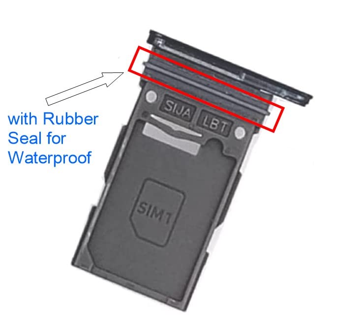 Replacement Sim Card Tray for Samsung Galaxy S22 Ultra SM-S908U S908U1 (Phantom Black) - Single Sim USA Version