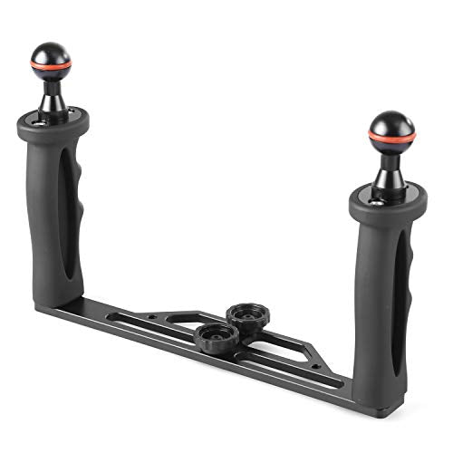 Underwater Video Light Stabilizer Tray, Lightweight Aluminium Tray for GoPro OSMO and Any Other Camera with 1/4 inch Screw Hole B Version-black