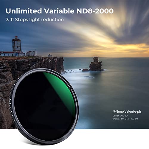 K&F CONCEPT 67mm Variable ND8-ND2000 (3-11stop) Waterproof ND Lens Filter