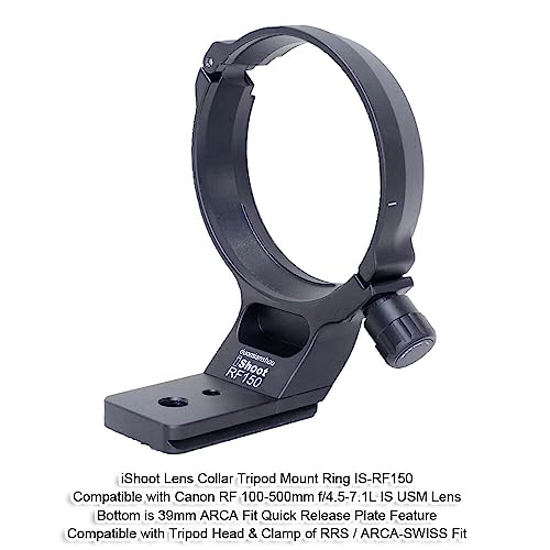 Metal Tripod Mount Ring Lens Collar Compatible with Canon RF 100-500mm f/4.5-7.1L is USM, Lens Support Holder Bracket Bottom is Arca-Swiss Fit Quick Release Plate Feature Dovetail Groove