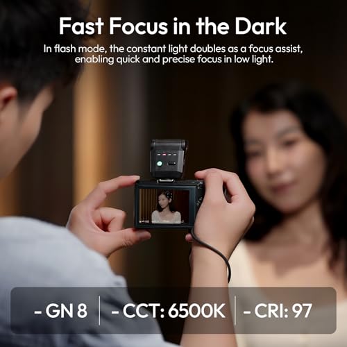 Ulanzi SL03 Mini Flash Speedlite - GN8 Powerful 6500k On-Camera Flash Light, 4 Power Levels, Compatible with Sony ZV-1/ZV-E10/Canon/Nikon/Fuji/Panasonic/Leica/Olympus, Not Fits Sony ZV-1F Black