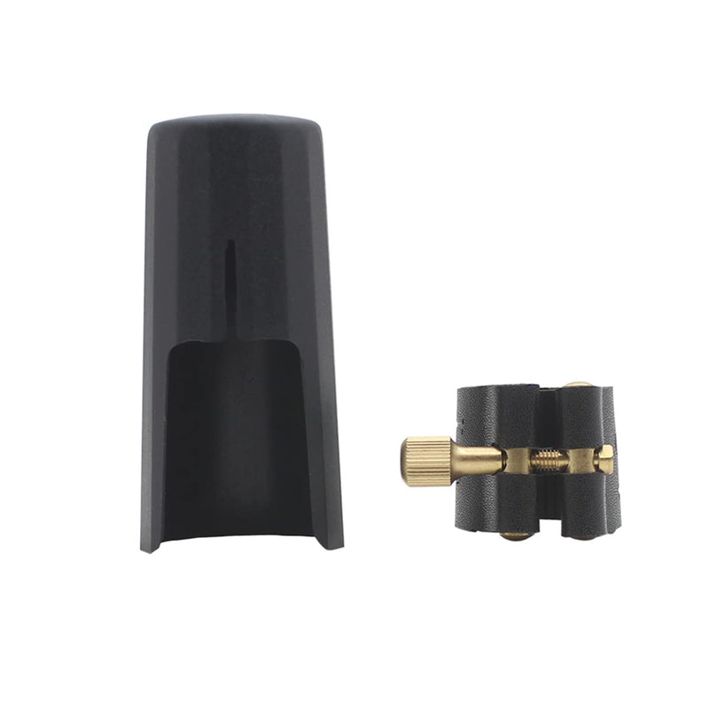 OriGlam Woodwinds Alto Saxophone Mouthpiece Cap, Leather Ligature Fastener with Plastic Mouthpiece Cap for Sax Saxophone (Alto)