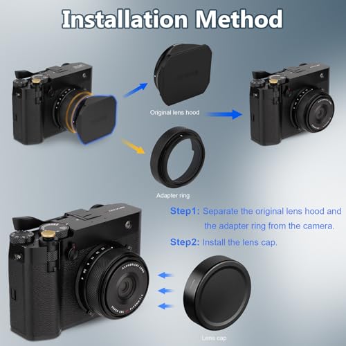 Haoge Metal Front Lens Cap Cover for Fujifilm GFX100RF Camera Accessories Black Cap-GFX-B