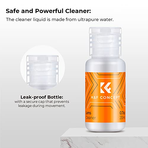K&F Concept 24mm Full Frame Sensor Cleaning Swab*10+20ml Sensor Cleaner+Long Nozzle/Short Nozzle Air Blower Compatible with Nikon Sony Canon DSLR Camera Sensor