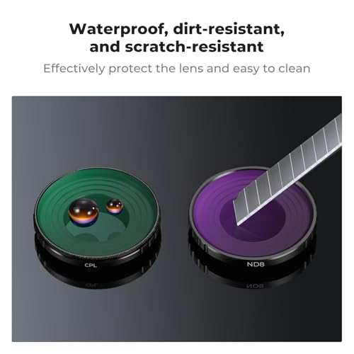 K&F CONCEPT ND PL Filter Kit Compatible with DJI Osmo Action 5 Pro/Action 4 For Osmo Action 4/5 Pro Screw On Mount