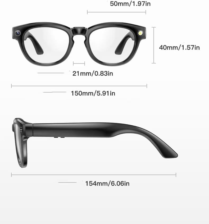 AI Smart Glasses with 2K Camera & Flash Light, Real-Time Translation | 100+ Language Translation, Bluetooth Music Calls, Photochromic Blue Light Filter Lenses, Hands-Free Wearable Eyewear