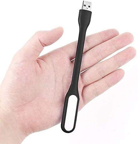 USB LED Light Lamp for Power Bank, Portable USB led Night Light Lamp with Flexible Arm, Flexible Gooseneck Reading USB LED Light Lamp,Compatible for Laptop, Notebook, Reading Lamp, Eye Care (6-Black)