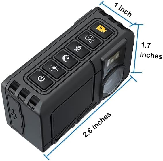 [AUSTRALIA] - 1080P Body Camera, 64GB Patrol Police Body Worn Camera with Night Vision, Waterproof Wearable Personal Body cam with Shoulder and Waist Clips, 10h record for Law Enforcement/Sporting Trip 