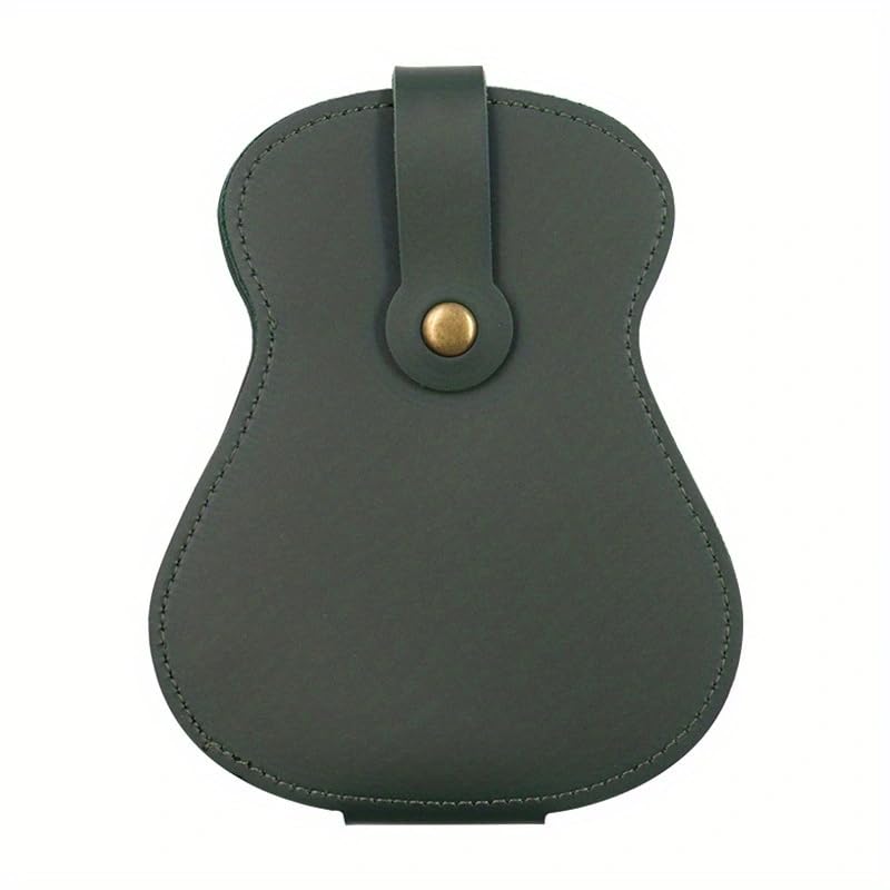 Leather Guitar Pick Holder Case,Handmade PU Leather Guitar Plectrum Holder with 18 Slots for Guitar Picks (brown) brown