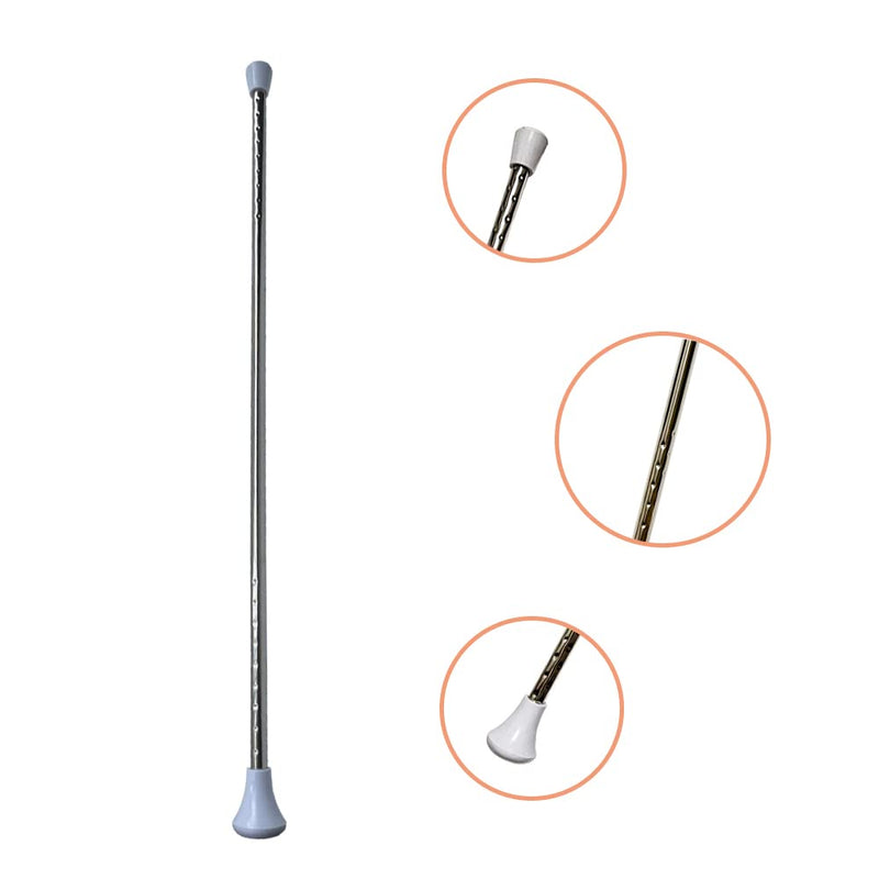 24-Inch Twirling Baton Spinning Dance Baton Metal Rhythmic Gymnastics Conducting Batons for Child in Majorette-Complete with 1 Dance Ribbon Rainbow Streamer (White,1 Pack)